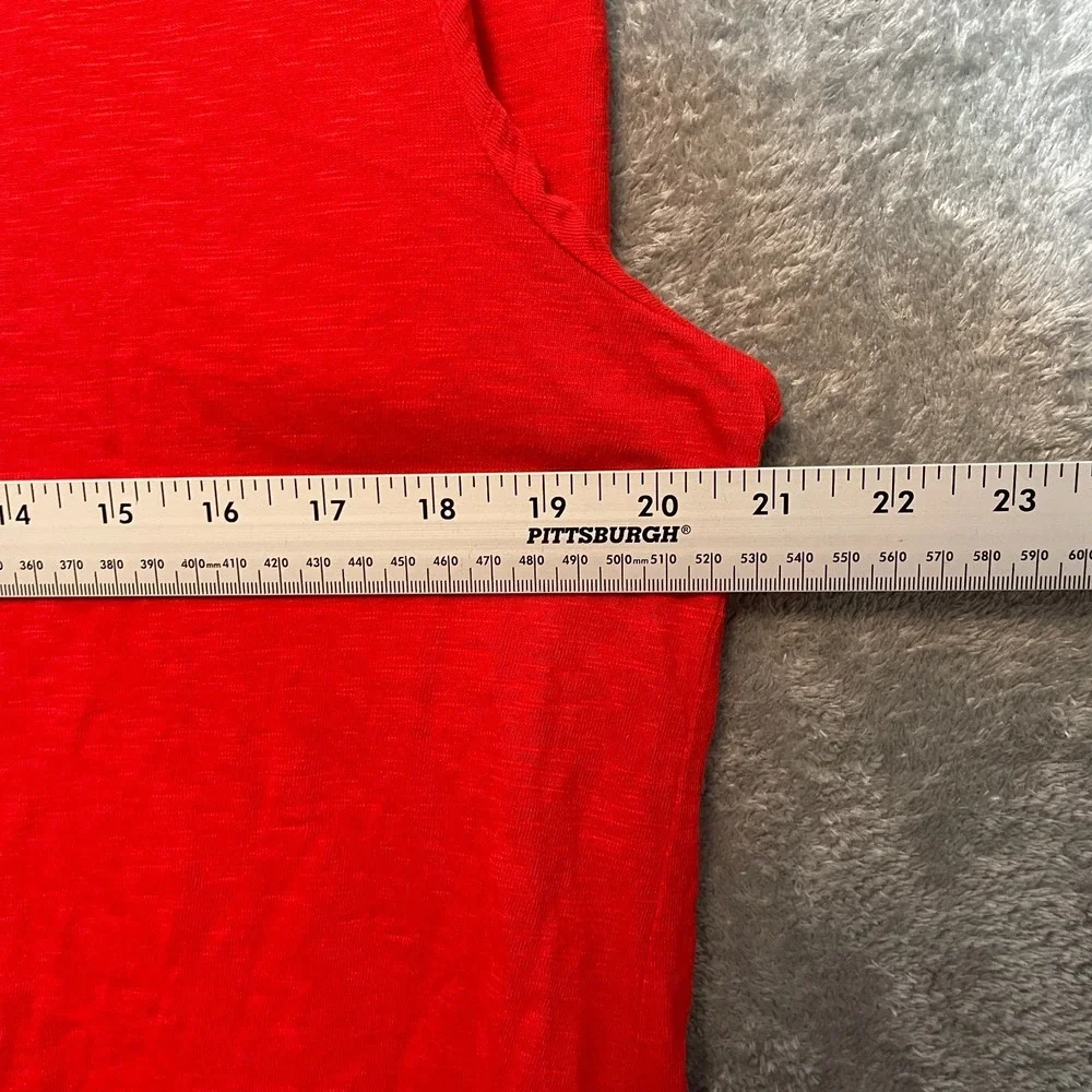 Charter Club Women Slub Cotton Knit Top XL Boho Mod Resort Vacation Elevated Red